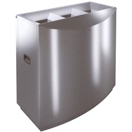 TEMPTATION FFW3 vandálbiztos hulladékgyűjtő falsíkra felfekvő kialakítással, 3x60L belső fém rekesz, zárható, önoltó, 1,5mm r.m. acél