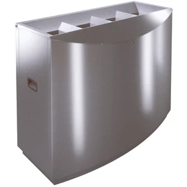 TEMPTATION FFW4 vandálbiztos hulladékgyűjtő falsíkra felfekvő kialakítással, 2x55L és 2x65L fém rekesz, zárható, önoltó, 1,5mm r.m. acél