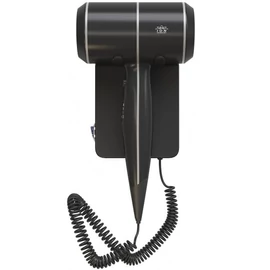 Szállodai ionos hajszárító fali konzollal, 3 fokozat, fűtőszál kapcsolás, 2db USB aljzat, 1800W, fekete