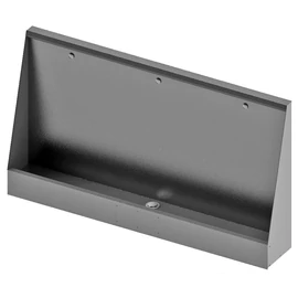 Vandálbiztos piszoár fal, padlón álló, 4 személyes, öblítőfejjel, középső 5/4" leeresztőszeleppel, r.m. acél, selyem, 1,2 mm falvastagság, 2400mm