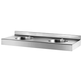 DELABIE DUPLO RP vandálbiztos sormosdó 1200 mm, két személyes, hátfallal, 35 mm-es középső csapfurattal, szifontakaró nélkül, r.m. acél, 1,5 mm falvastagság