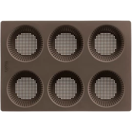 Lékué Silicone Bread Rolls Mould szilikon zsemlesütő forma, 6db zsemle elkészítéséhez, mikroperforált szerkezet, tapadásmentes, 290x200mm, barna - 882661
