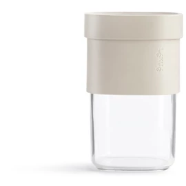 Lékué Flip Storage Food Container közepes élelmiszertároló edény, 600ml-850ml, bővíthető - 2 kapacitással, egymásra rakható, műanyag, áttetsző/bézs - 883149