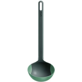 Lékué Non-Scratch Ladle merőkanál, szilikon élvédő a karcmentességért, akasztóval, hőálló, műanyag, szürke/zöld - 883569
