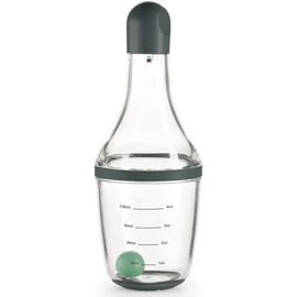 Lékué Dressing Shaker salátaöntet készítő mixer golyóval, szilikon szeleppel, mérőskálával, forgatható és csöpögésgátló rendszer, 200ml, műanyag, áttetsző/zöld - 883828
