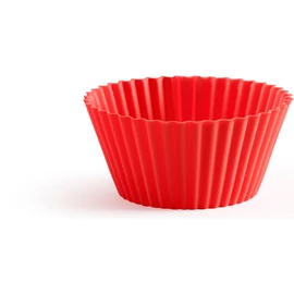 Lékué Silicone Muffin Cups szilikon muffin sütőforma szett, 12db-os, D=70mm, újrafelhasználható, piros - 884825