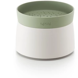 Lékué Microwave Quinoa &amp; Rice Cooker quinoa és rizsfőző tál mikrohullámú sütőbe, 1L-es tartály, szűrős fedővel, hőálló, műanyag, fehér test, zöld fedél - 887864