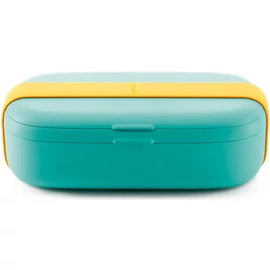 Lékué Single Lunchbox To Go frissentartó uzsonnásdoboz szeleppel és zárópánttal, légmentesen záródó, kivehető elválasztó, mikrozható, 500ml, műanyag, türkiz - 889523