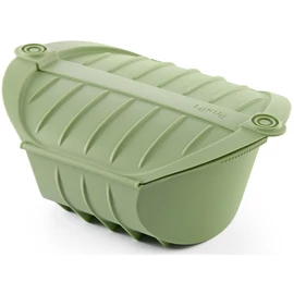 Lékué Large Steam Cooker mély szilikon gőzpároló edény, 3-4 főre, csúszásgátló fogantyúval, mikrohullámú sütőbe és hagyományos sütőbe is, zöld - 890680