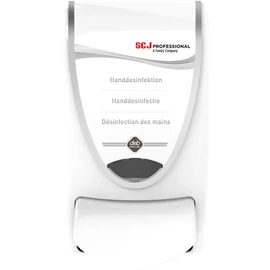 SCJP Proline Sanitize kézfertőtlenítő adagoló InstantFOAM COMPLETE és InstantGEL kézfertőtlenítő patronhoz, manuális, 1L, fehér/króm