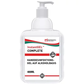 SCJP InstantGEL COMPLETE alkoholos kézfertőtlenítő gél, széles hatásspektrum, illat- és színezékmentes, hipoallergén, 400ml asztali pumpás flakon