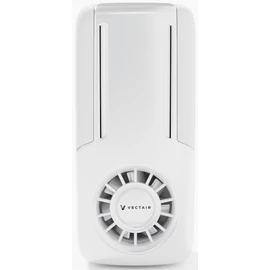 V-Air Flow innovatív ventilátoros illatosító készülék 30 napos cikluson át fokozódó légáramlattal, akár 55m3 aktív illatosítására, elemes, venturi effektust képző műanyag ház, fehér