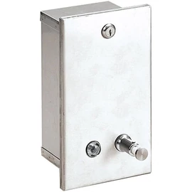 Beépített szappanadagoló fém tartállyal, függőleges, kulccsal zárható, r.m. acél, selyem, 1,2L