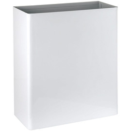 Fali fedő nélküli hulladékgyűjtő, 23 liter, acél, fehér