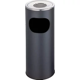 Hamutartós hulladékgyűjtő, 12 liter, acél, fekete