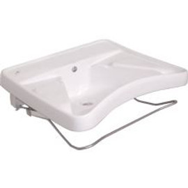 Akadálymentes dönthető mosdó pneumatikus döntőberendezéssel, konkáv, könyöktámasszal