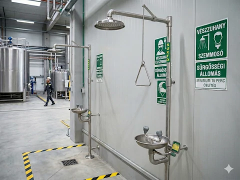 Minden másodperc számít: Ipari biztonság felsőfokon a Green Clean vészzuhanyaival és szemmosóival