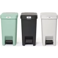   Brabantia StepUp szelektív hulladékgyűjtő szett, 3db pedálos szemetes, 10L - C méret, 91% újrahasznosított műanyag - SU10L-SET
