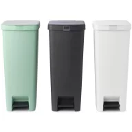   Brabantia StepUp szelektív hulladékgyűjtő szett, 3db pedálos szemetes, 40L - L méret, 91% újrahasznosított műanyag - SU40L-SET