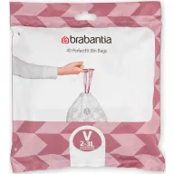   Brabantia PerfectFit szemeteszsák, V méret, 2-3L, visszazárható adagoló csomag, 40 zsák/csomag - 100253