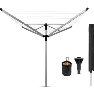   Brabantia Rotary Dryer Lift-O-Matic Advance kerti ruhaszárító 60m, UV-álló, forgatható, D=50mm, ultra könnyen állítható magasság, betonalap rögzítésű, védőzsák, csipesztartó, metál szürke - 100260