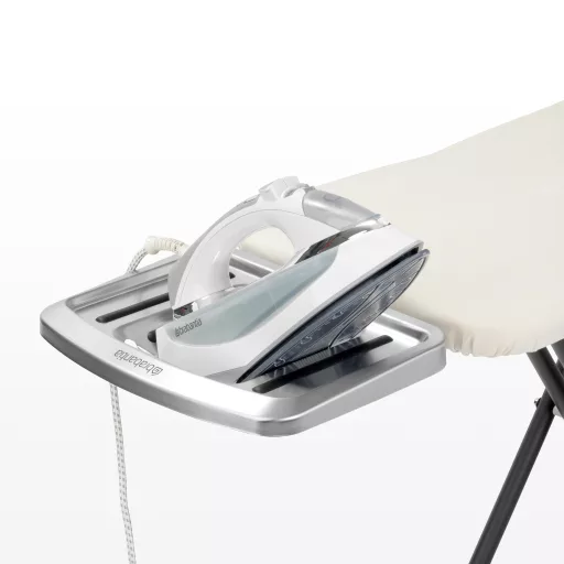 Brabantia Solid Steam Iron Rest vasalódeszka 1240x380mm - B méret, fix vasalótámasz, D=22mm fehér váz, pamut virág huzat - 108822