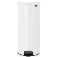   Brabantia NewIcon pedálos hulladékgyűjtő szagmentesen záródó Soft-Close fedél, műanyag tartály, 30L - G méret, acél, fehér - 111785