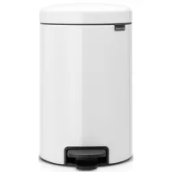   Brabantia NewIcon pedálos hulladékgyűjtő szagmentesen záródó Soft-Close fedél, műanyag tartály, 12L - X méret, acél, fehér - 111969