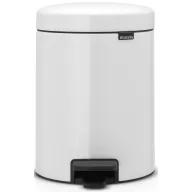   Brabantia NewIcon pedálos hulladékgyűjtő szagmentesen záródó Soft-Close fedél, műanyag tartály, 5L - W méret, acél, fehér - 112065