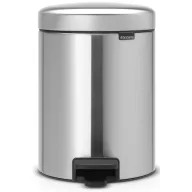   Brabantia NewIcon pedálos hulladékgyűjtő szagmentesen záródó Soft-Close fedél, műanyag tartály, 5L - W méret, r.m. acél, selyem - 112645