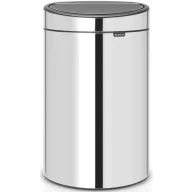   Brabantia Touch Bin New Soft-Touch nyomófedeles hulladékgyűjtő belső tartállyal, ovális, 40L - L méret, r.m. acél fényes - 112881