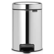   Brabantia NewIcon pedálos hulladékgyűjtő szagmentesen záródó Soft-Close fedél, műanyag tartály, 3L - V méret, r.m. acél, fényes - 113147