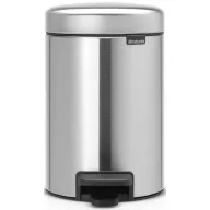   Brabantia NewIcon pedálos hulladékgyűjtő szagmentesen záródó Soft-Close fedél, műanyag tartály, 3L - V méret, r.m. acél, selyem - 113222