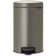   Brabantia NewIcon pedálos hulladékgyűjtő szagmentesen záródó Soft-Close fedél, műanyag tartály, 12L - X méret, acél, platinaszürke - 113628