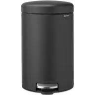   Brabantia NewIcon pedálos hulladékgyűjtő szagmentesen záródó Soft-Close fedél, műanyag tartály, 12L - X méret, acél, határtalan szürke ásványi textúra - 113802