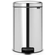   Brabantia NewIcon pedálos hulladékgyűjtő szagmentesen záródó Soft-Close fedél, műanyag tartály, 20L - Y méret, r.m. acél, fényes - 113987