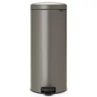   Brabantia NewIcon pedálos hulladékgyűjtő szagmentesen záródó Soft-Close fedél, műanyag tartály, 30L - G méret, acél, platinaszürke - 114441