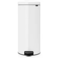   Brabantia NewIcon pedálos hulladékgyűjtő szagmentesen záródó Soft-Close fedél, acél belső tartály, 30L - G méret, acél, fehér - 114748