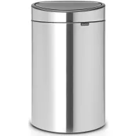   Brabantia Touch Bin New Soft-Touch nyomófedeles hulladékgyűjtő belső tartállyal, ovális, 40L - L méret, r.m. acél selyem ujjlenyomatmentes - 114809