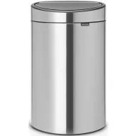   Brabantia Touch Bin New Soft-Touch nyomófedeles hulladékgyűjtő belső tartállyal, ovális, 40L - L méret, r.m. acél selyem matt - 114823