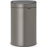   Brabantia Touch Bin New Soft-Touch nyomófedeles hulladékgyűjtő belső tartállyal, ovális, 40L - L méret, acél, platinaszürke - 114908