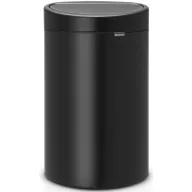   Brabantia Touch Bin New Soft-Touch nyomófedeles hulladékgyűjtő belső tartállyal, ovális, 40L - L méret, acél, matt fekete - 114946