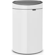   Brabantia Touch Bin New Soft-Touch nyomófedeles hulladékgyűjtő belső tartállyal, ovális, 40L - L méret, acél, fehér - 114984