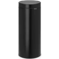   Brabantia Touch Bin New Soft-Touch nyomófedeles hulladékgyűjtő belső tartállyal, kerek, 30L - G méret, acél, matt fekete - 115301