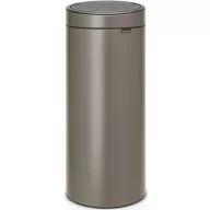   Brabantia Touch Bin New Soft-Touch nyomófedeles hulladékgyűjtő belső tartállyal, kerek, 30L - G méret, acél, platinaszürke - 115363