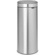   Brabantia Touch Bin New Soft-Touch nyomófedeles hulladékgyűjtő belső tartállyal, kerek, 30L - G méret, r.m. acél, selyem ujjlenyomatmentes - 115462