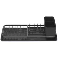   Brabantia SinkSide Compact Dish Drying Rack kompakt zárt peremű edényszárító állvány, evőeszköz tartóval, sötétszürke, 200x463 mm - 117268