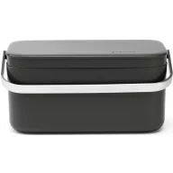   Brabantia Food Waste Caddy konyhai szemetes komposztálható élelmiszerhulladék gyűjtéséhez, 1,8L, ABS műanyag, r.m. acél fogantyú, sötétszürke - 117541