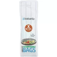   Brabantia PerfectFit Compostable komposztálható szemeteszsák, 100%-ban lebomló, keményítőből készült, X méret, 10-12L, 10 zsák/tekercs - 118685