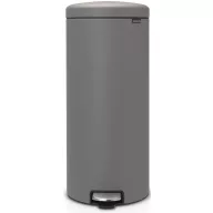   Brabantia NewIcon pedálos hulladékgyűjtő szagmentesen záródó Soft-Close fedél, műanyag tartály, 30L - G méret, acél, betonszürke ásványi textúra - 119187